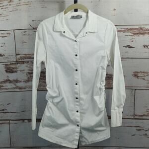 Femme Fatale Button Up Snap Shirt White Size XS